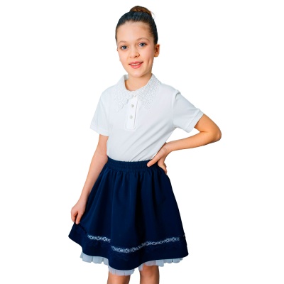 Блузка школьная для девочки Deloras Z64185S белая 1